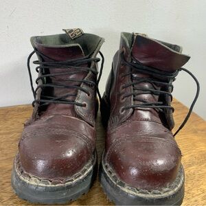 Steel Vibtage pink Steel toe leather boots